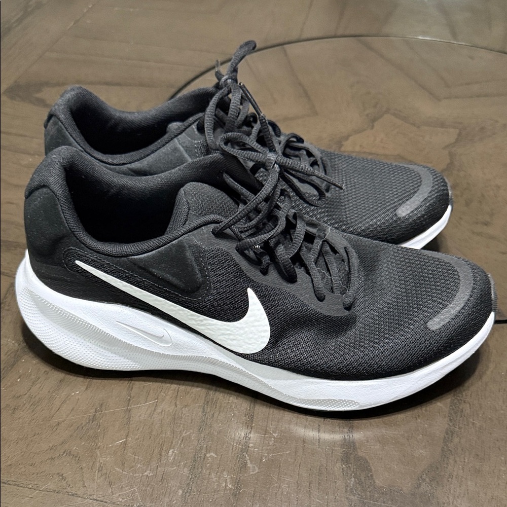 Nike Black and White Revolution Athletic Sneakers